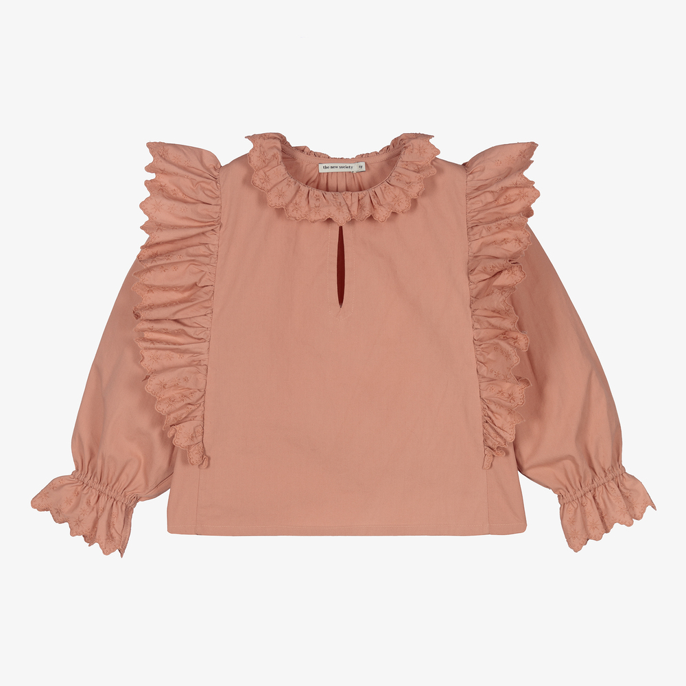 The New Society - Teen Girls Pink Cotton Blouse | Childrensalon