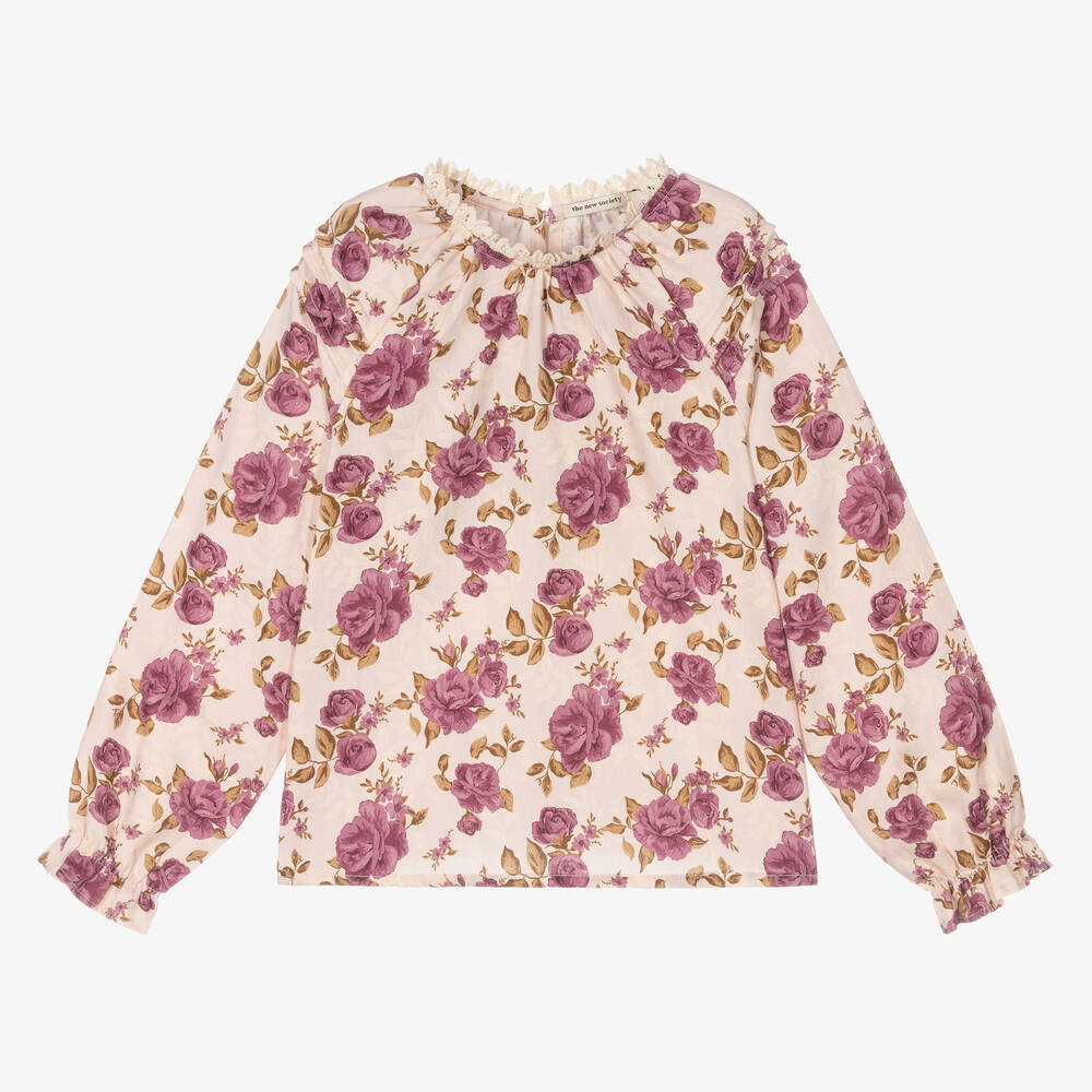 The New Society - Розовая хлопковая блузка для девочек-подростков | Childrensalon