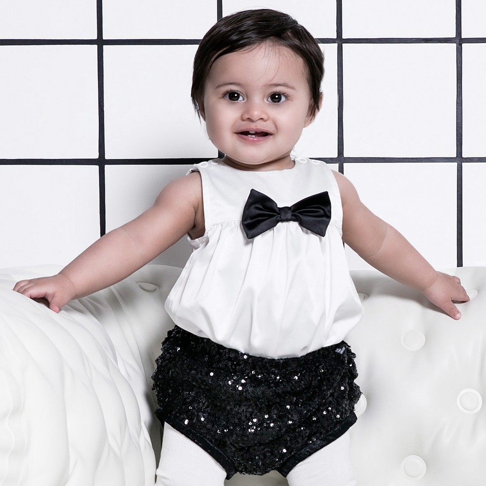 The Tiny Universe-Baby Girls White Satin Bodysuit  | Childrensalon Outlet