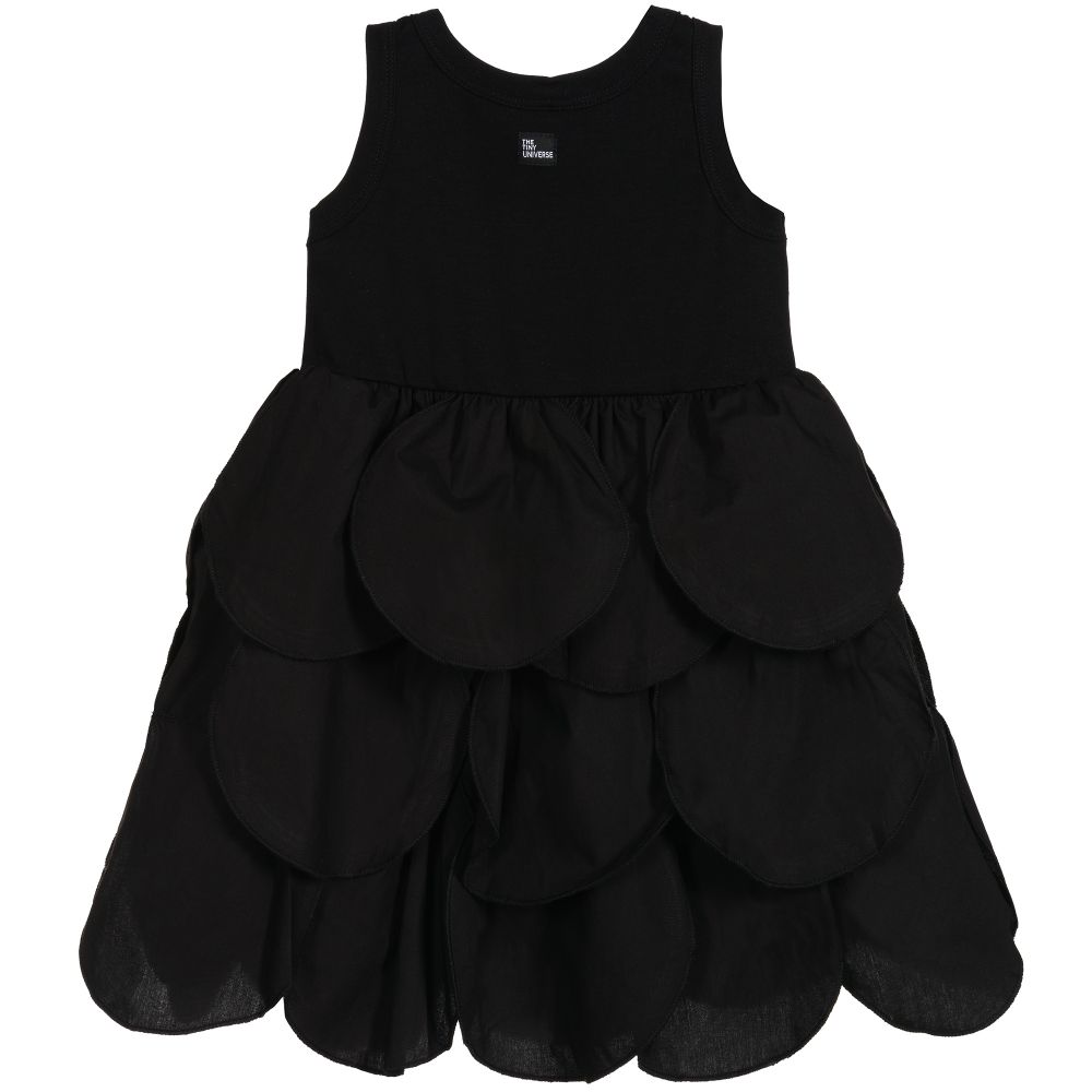The Tiny Universe - Black Cotton Circle Dress | Childrensalon Outlet