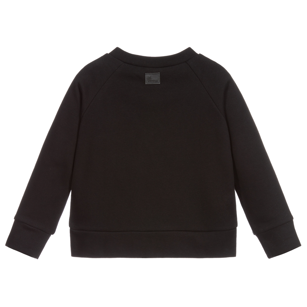The Tiny Universe-Black Cotton Sweatshirt | Childrensalon Outlet