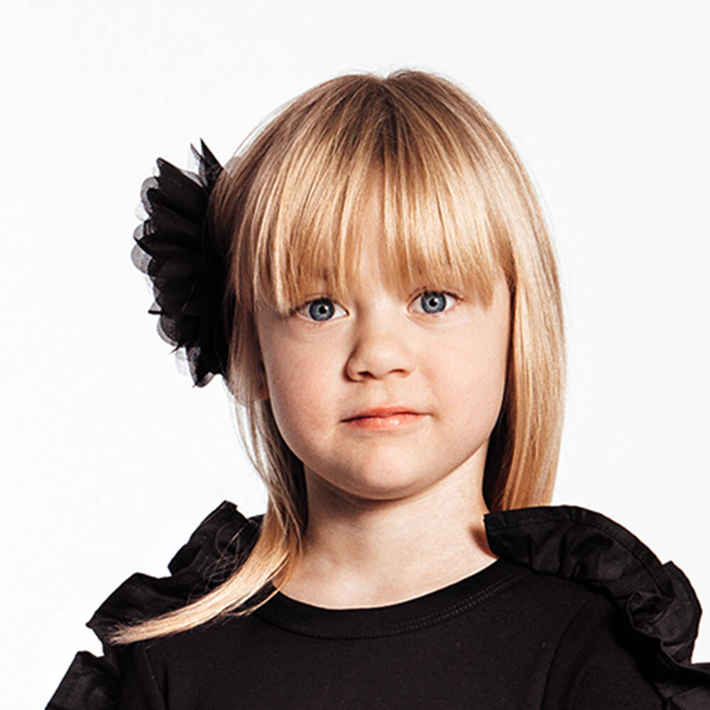 The Tiny Universe-مشبك للشعر تول وشيفون لون أسود للبنات (15 سم) | Childrensalon Outlet