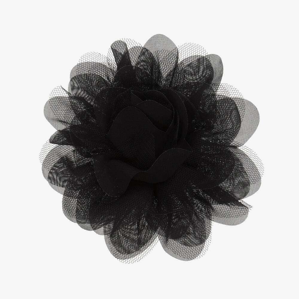 The Tiny Universe - Barrette noire à fleur (15 cm) | Childrensalon