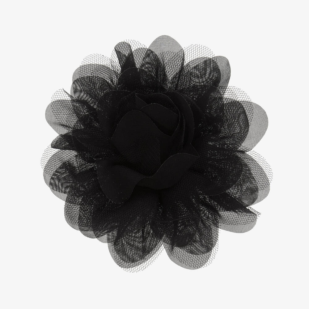 The Tiny Universe-Black Flower Hair Clip (15cm) | Childrensalon Outlet