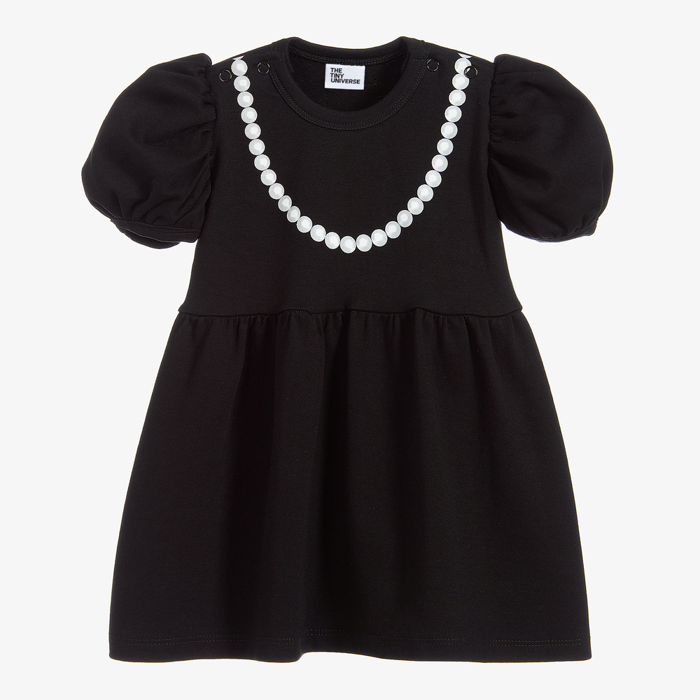 The Tiny Universe - Black Organic Cotton Dress | Childrensalon