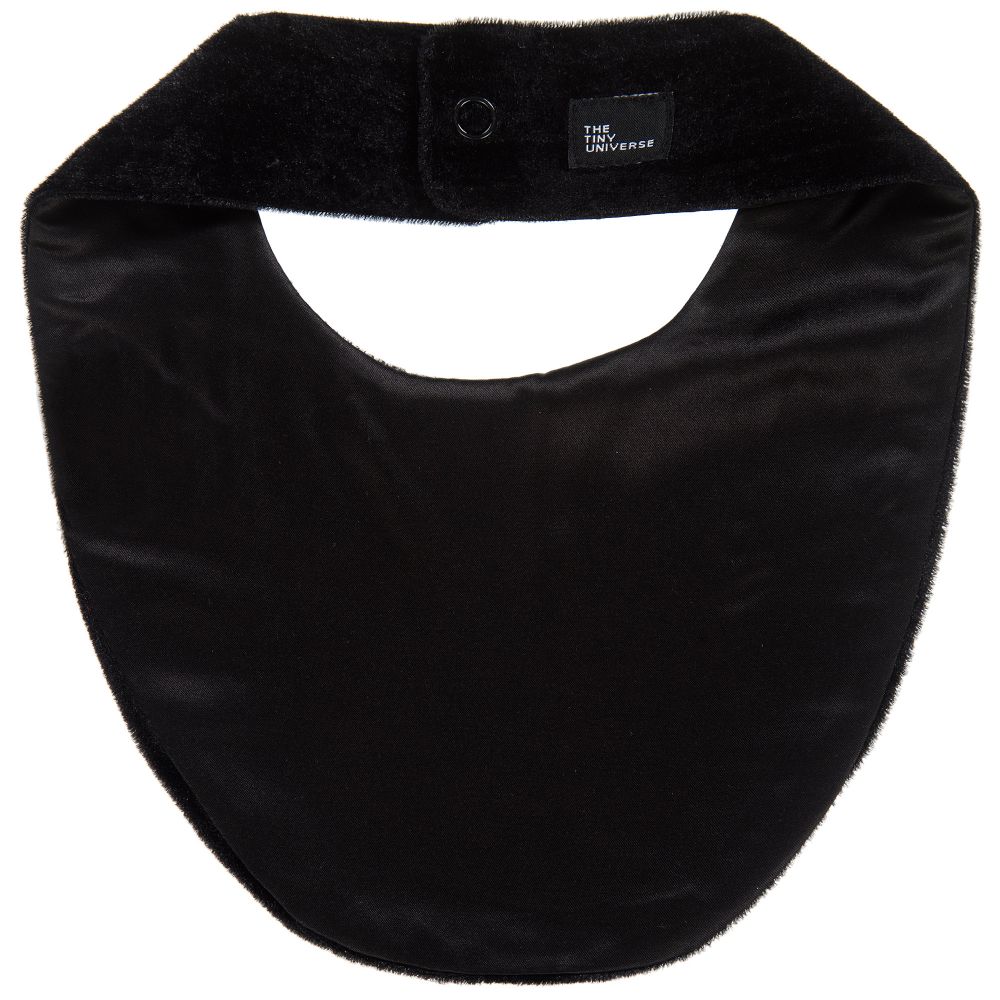 The Tiny Universe Black Velour Baby Bib Childrensalon Outlet