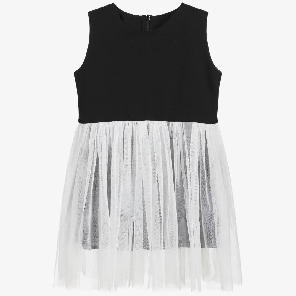 The Tiny Universe-Black & White Tulle Dress | Childrensalon Outlet