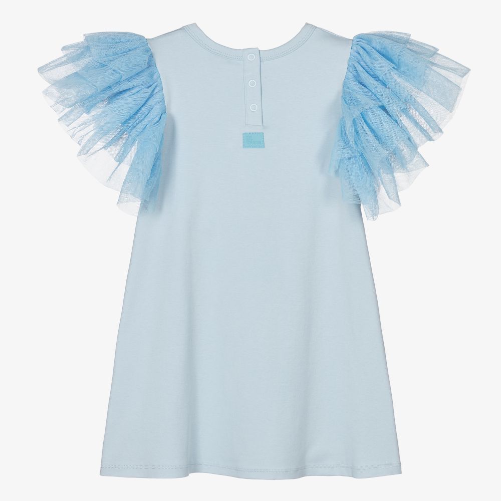 The Tiny Universe-Blue Organic Cotton Dress | Childrensalon Outlet