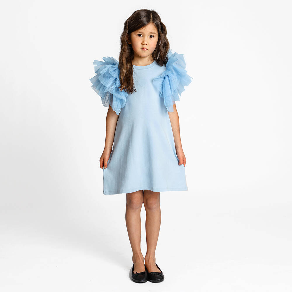 The Tiny Universe-Blue Organic Cotton Dress | Childrensalon Outlet