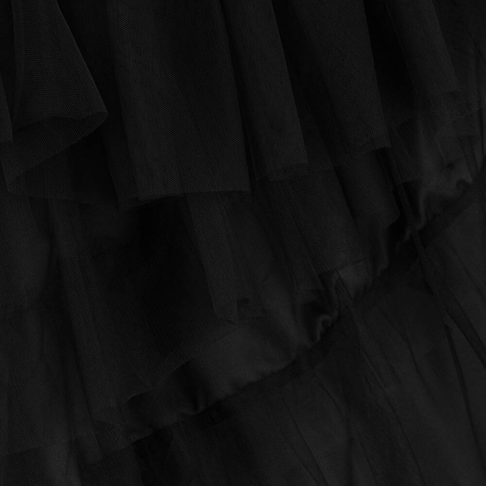 The Tiny Universe-Girls Black Asymmetric Tulle Dress | Childrensalon Outlet