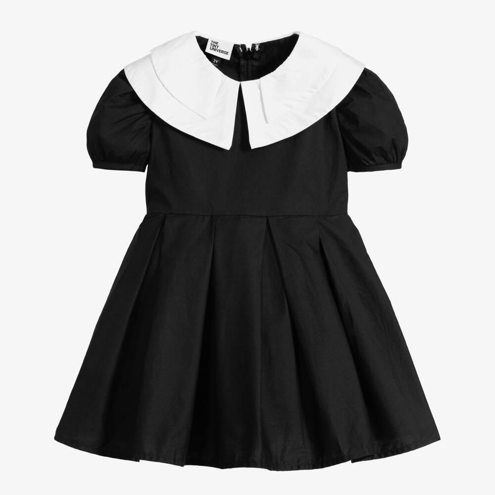 The Tiny Universe-Girls Black Cotton Dress | Childrensalon Outlet