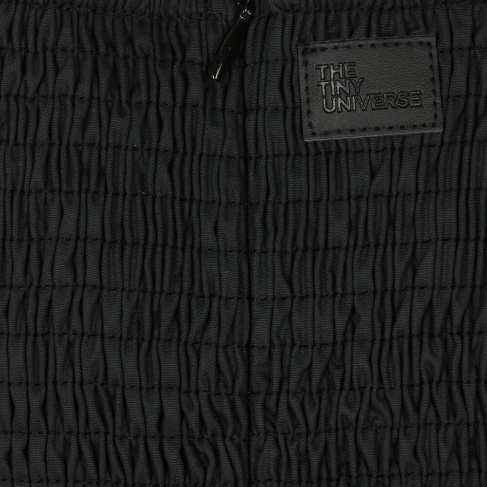 The Tiny Universe-Girls Black Cotton Flower Dress | Childrensalon Outlet