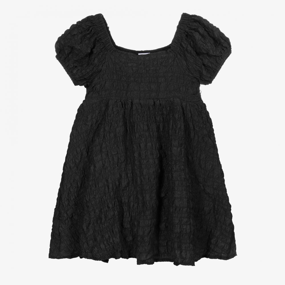 The Tiny Universe - Schwarzes Crêpe-Kleid für Mädchen | Childrensalon