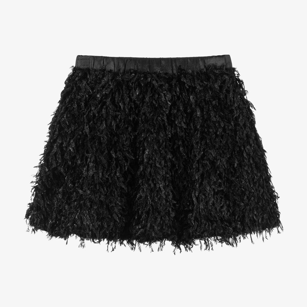 The Tiny Universe-تنورة ريش صناعي لون أسود | Childrensalon Outlet