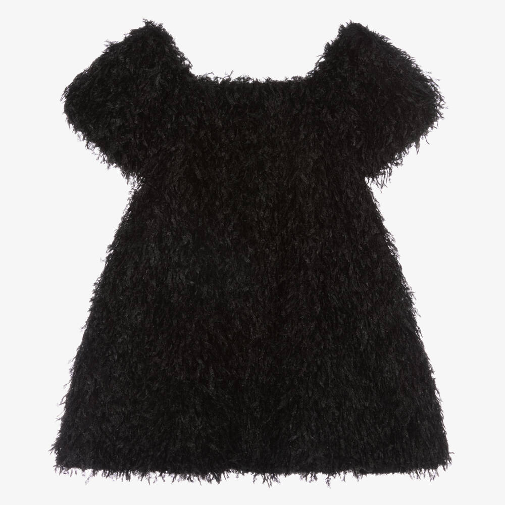 The Tiny Universe-Girls Black Fluffy Dress | Childrensalon Outlet