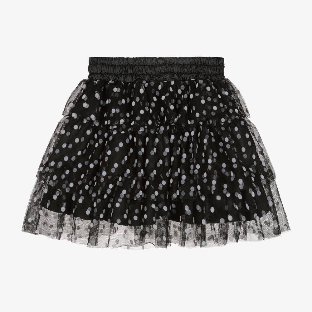 The Tiny Universe-Girls Black Polka Dot Tulle Tutu Skirt | Childrensalon Outlet