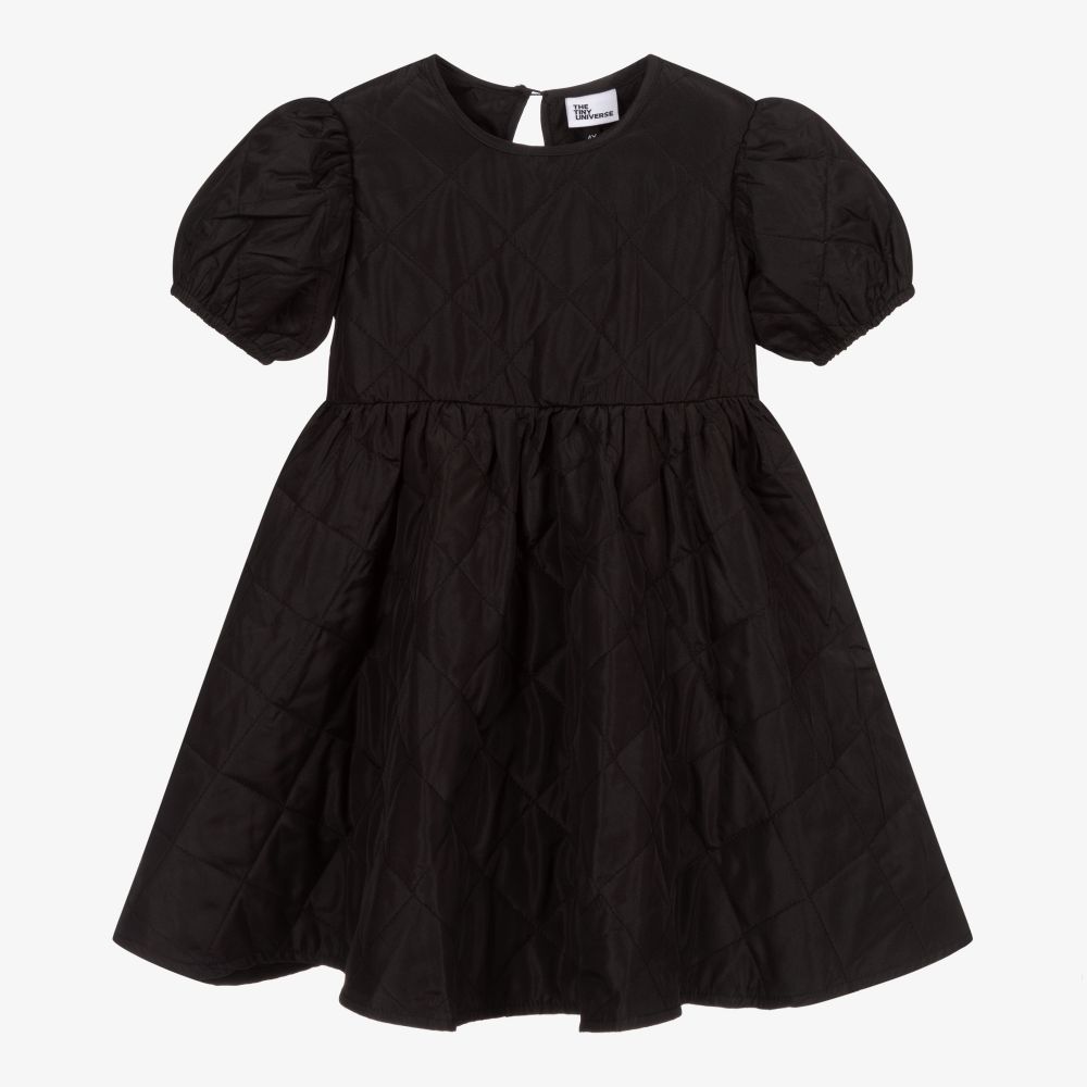The Tiny Universe - Girls Black Quilted Dress | Childrensalon