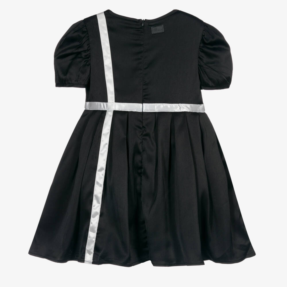 The Tiny Universe-Girls Black Satin Dress | Childrensalon Outlet