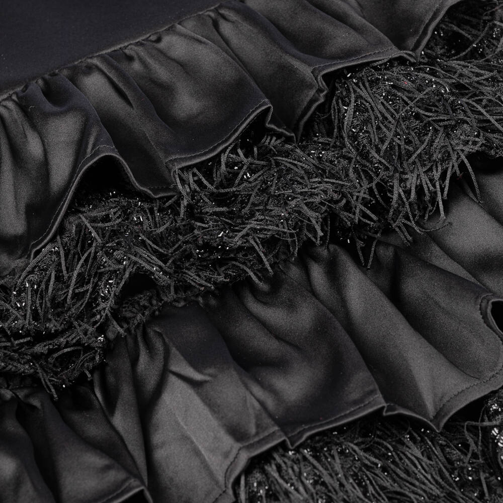 The Tiny Universe-Girls Black Satin Layered Dress | Childrensalon Outlet