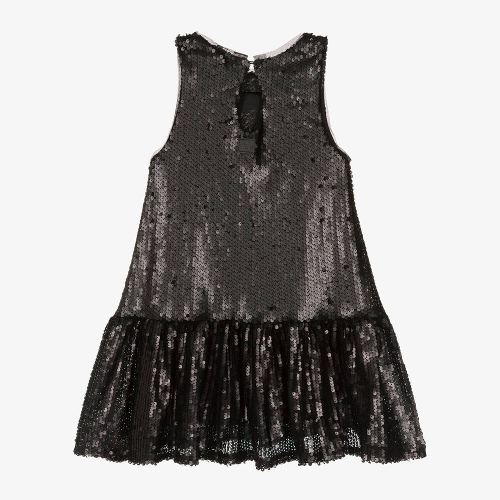 The Tiny Universe-Girls Black Sequin Bow Dress | Childrensalon Outlet