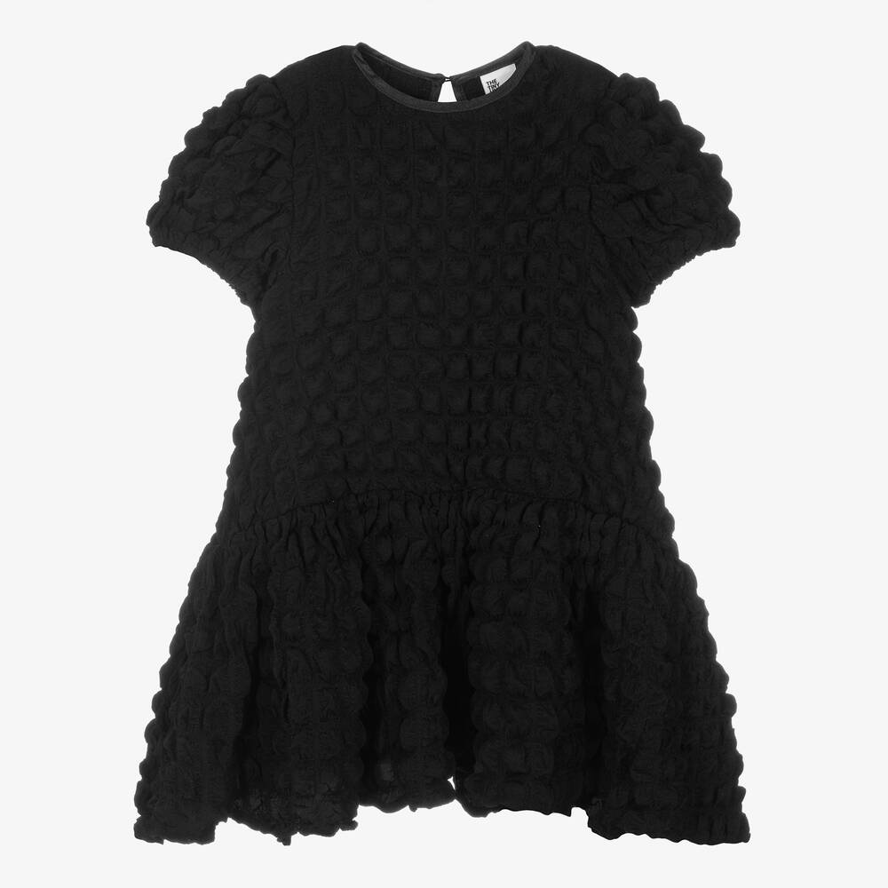 The Tiny Universe - Girls Black Textured Dress | Childrensalon