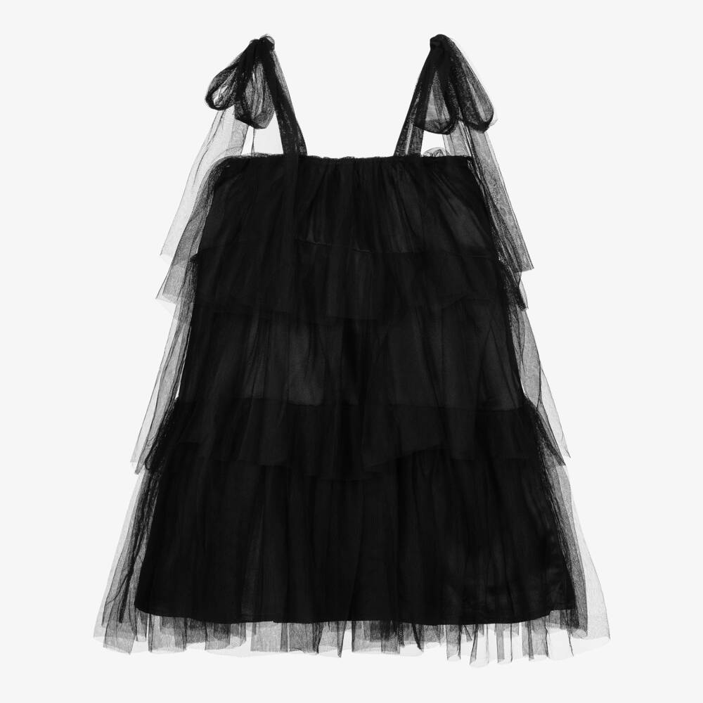 The Tiny Universe-Girls Black Tulle Dress | Childrensalon Outlet