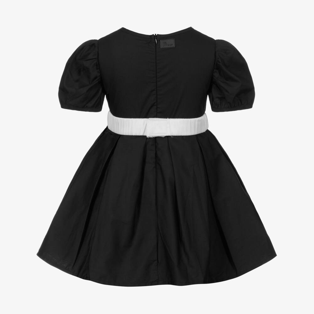 The Tiny Universe-Girls Black & White Bow Dress | Childrensalon Outlet