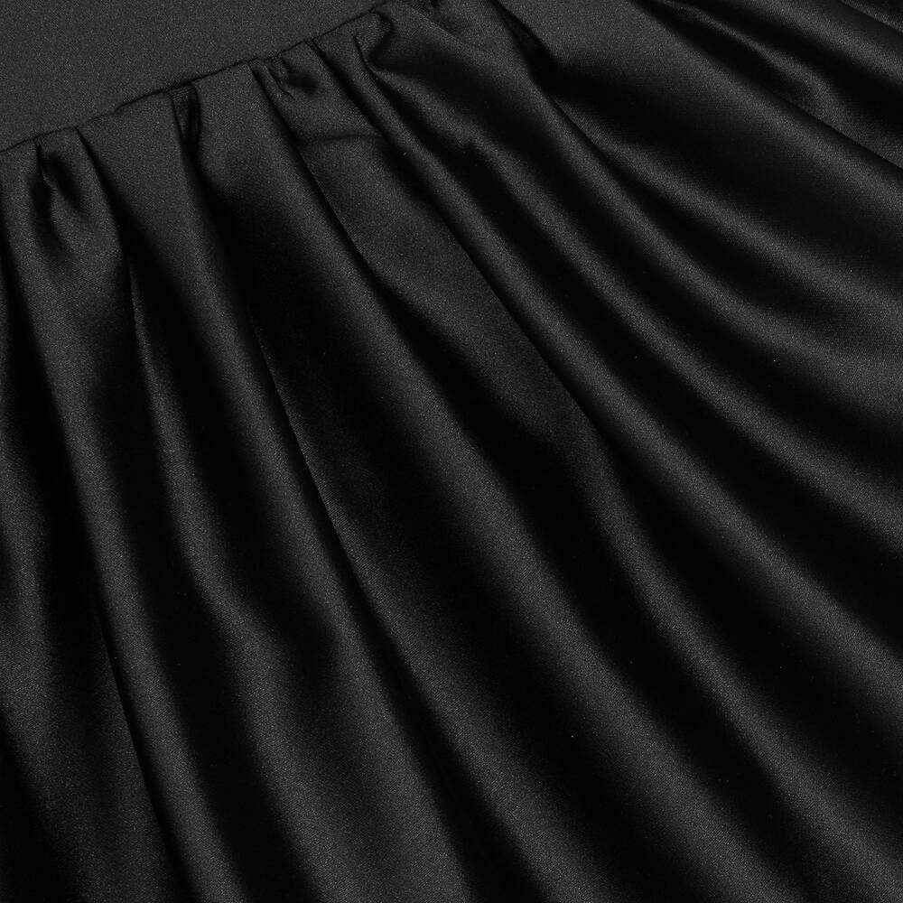 The Tiny Universe-Girls Black & White Satin Bow Dress | Childrensalon Outlet