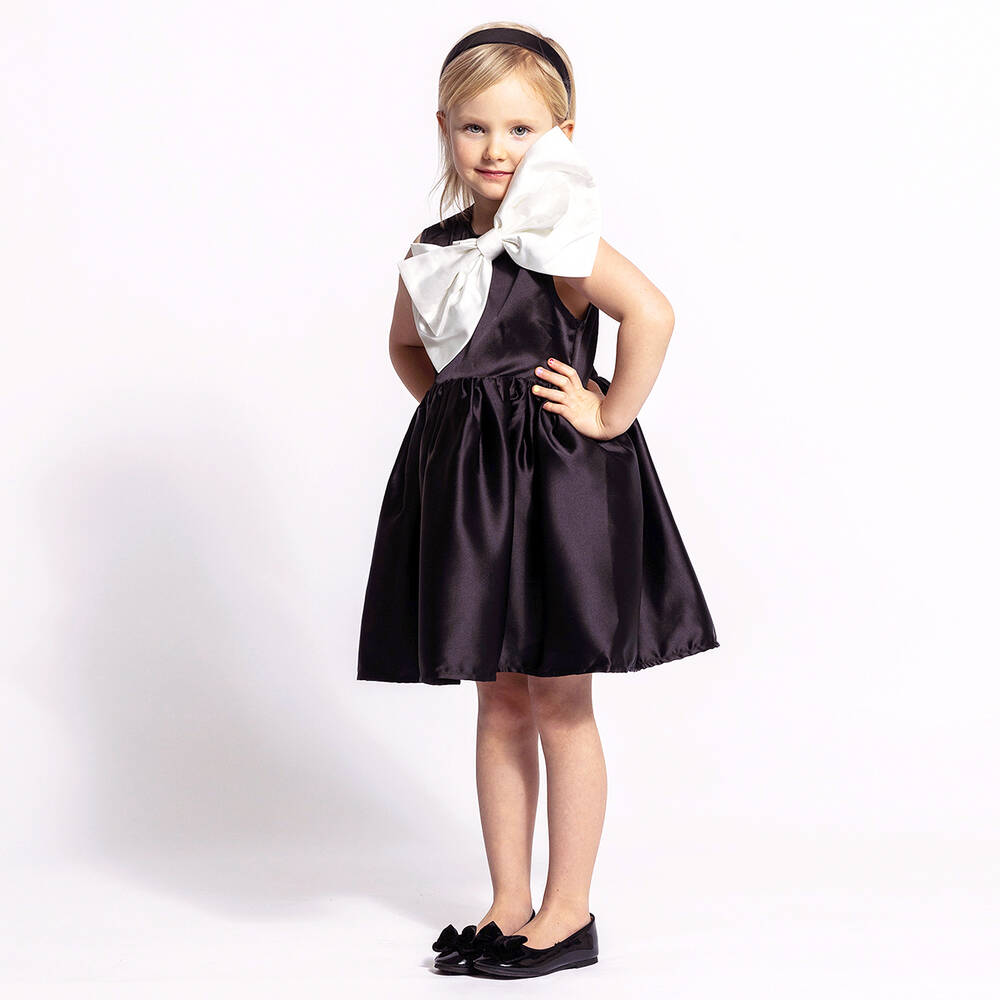 Little girls black and white dresses cheap