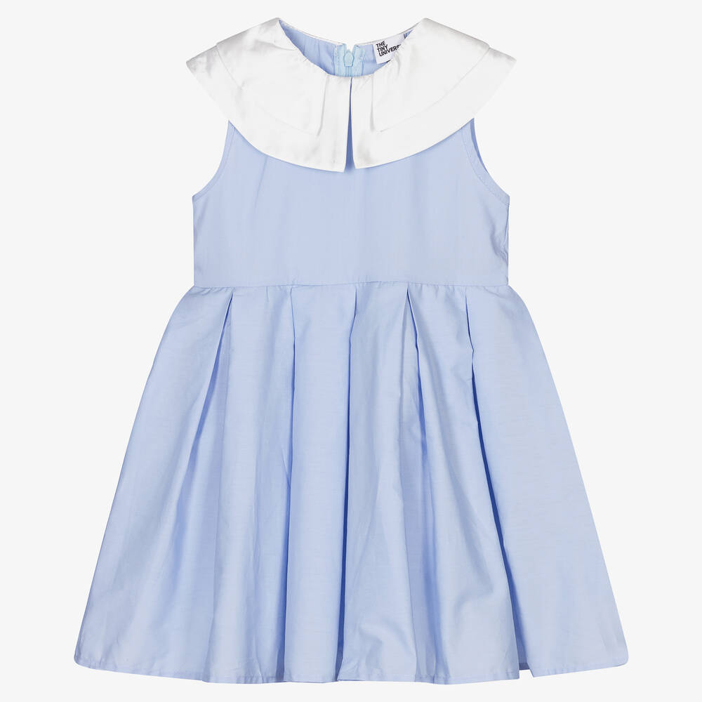 The Tiny Universe - Robe bleue en popeline fille | Childrensalon