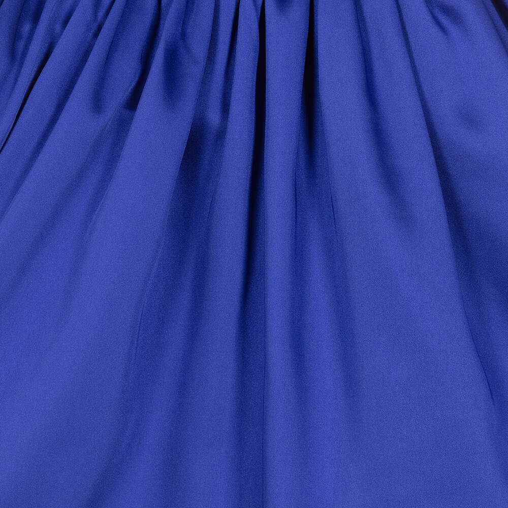 The Tiny Universe-Girls Blue Satin Sash Dress | Childrensalon Outlet