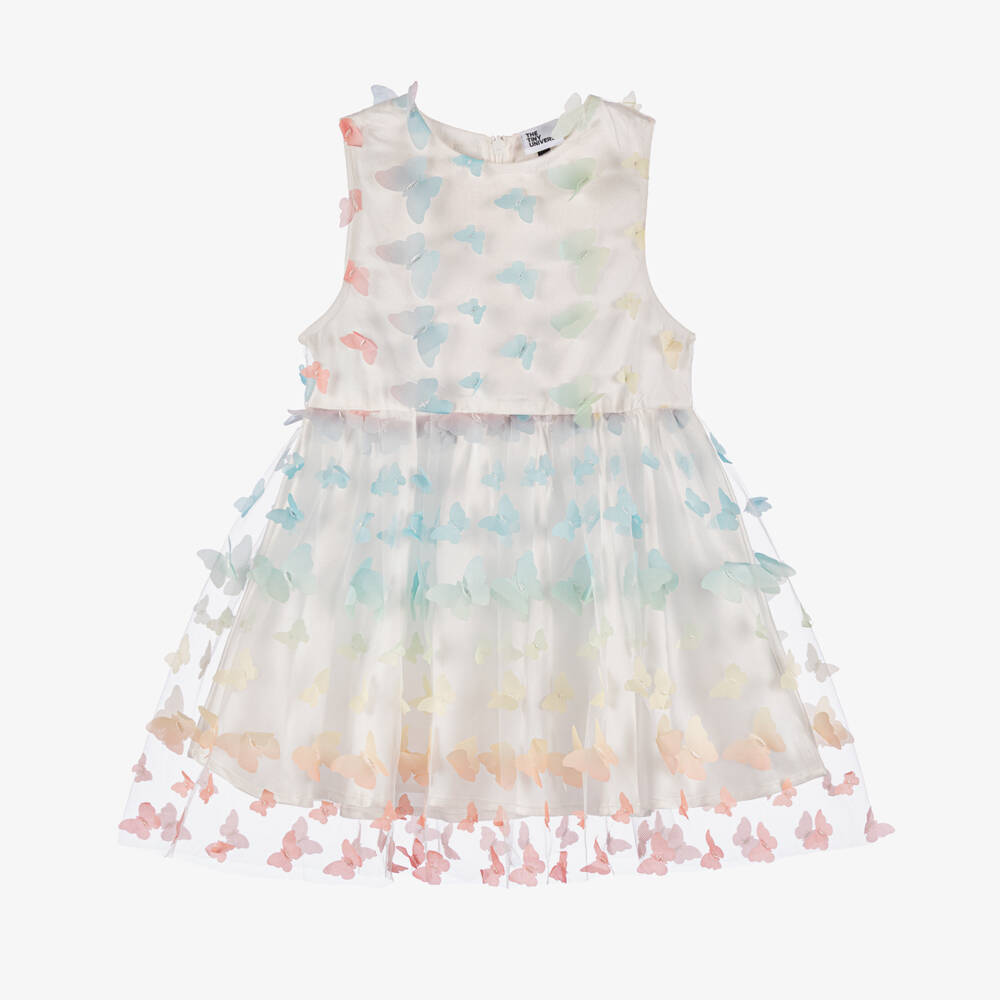 The Tiny Universe-Girls Blue & White Tulle Dress | Childrensalon Outlet