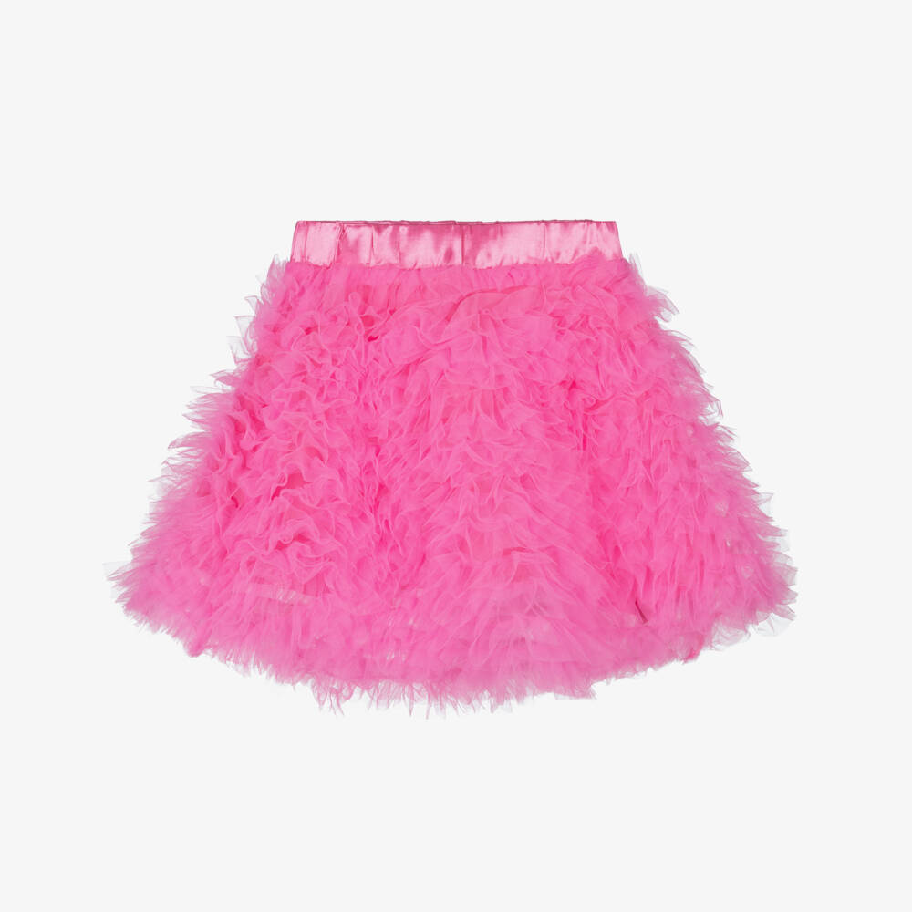 The Tiny Universe-Girls Bright Pink Tulle Ruffle Skirt | Childrensalon Outlet