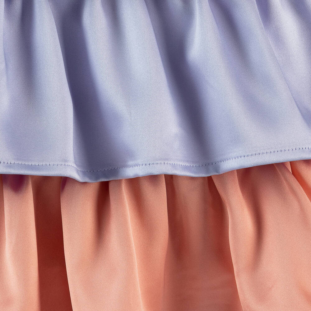 The Tiny Universe-Girls Copper Pink Satin Ruffle Dress | Childrensalon Outlet