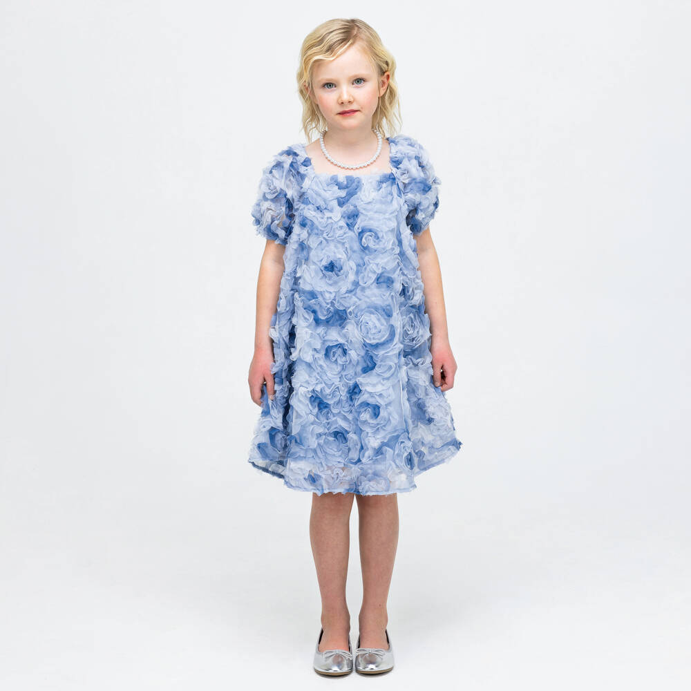The Tiny Universe-Girls Dreamy Blue Floral Dress | Childrensalon Outlet