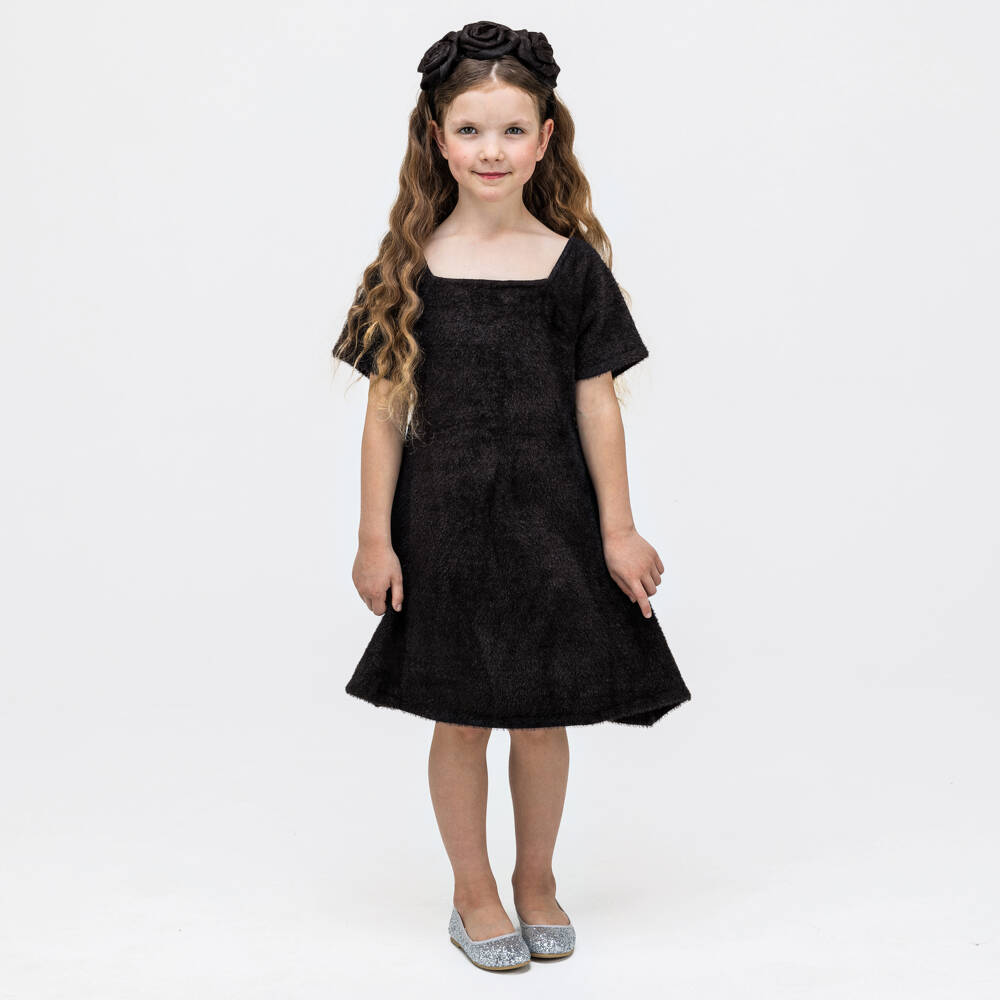 The Tiny Universe-Girls Elegant Black Knit Dress | Childrensalon Outlet