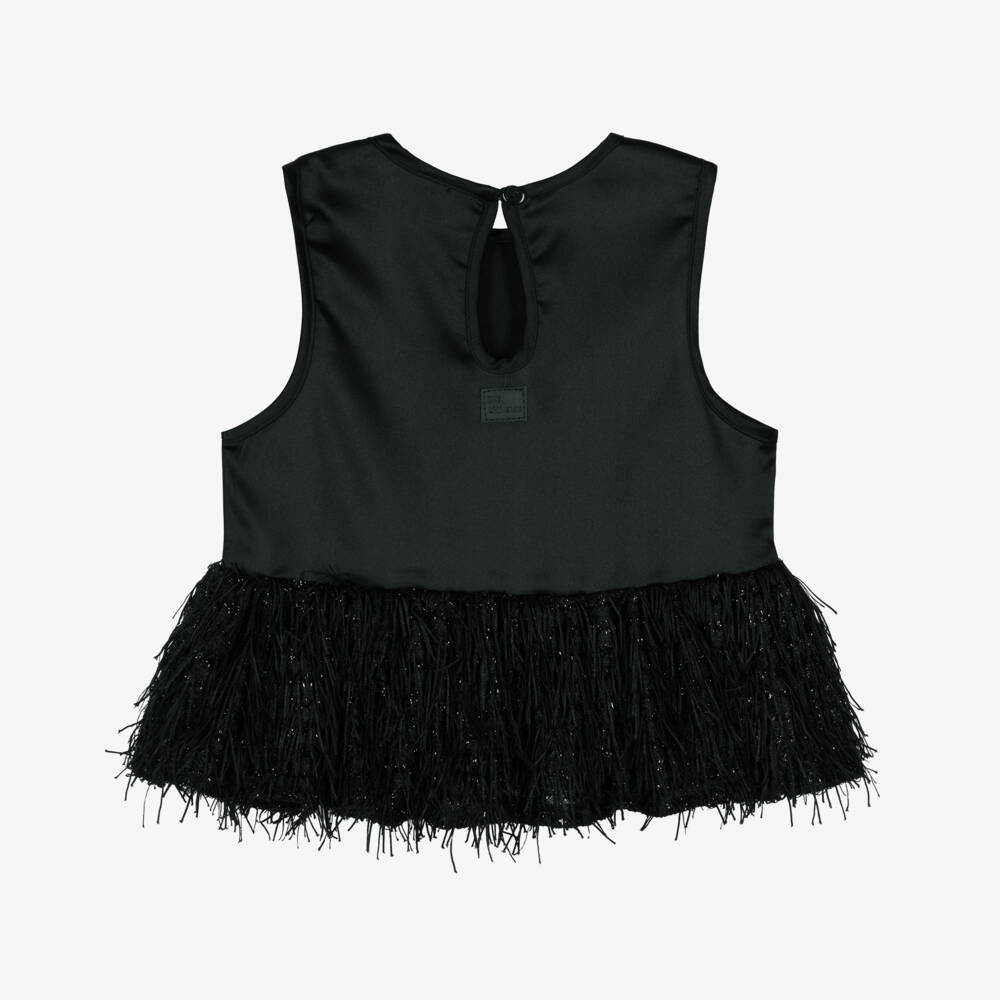 The Tiny Universe-Girls Elegant Black Trimmed Top | Childrensalon Outlet