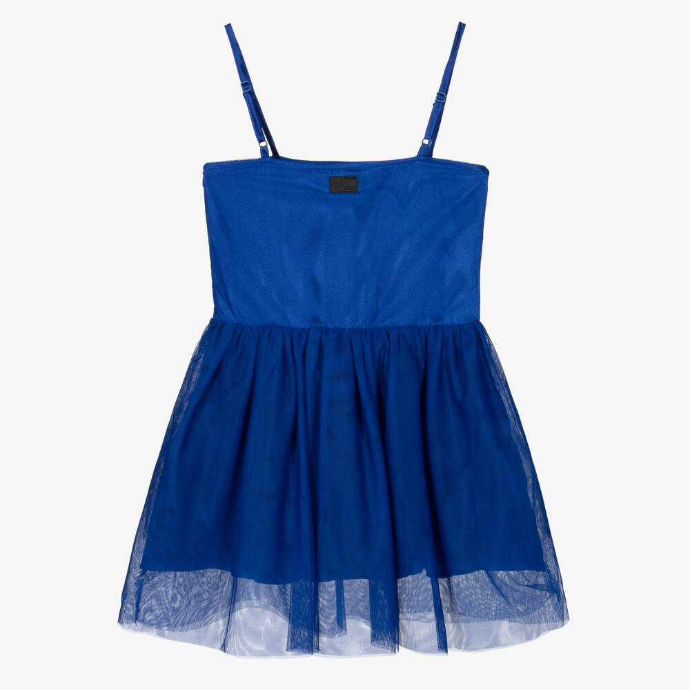 The Tiny Universe-Girls Elegant Blue Tulle Dress | Childrensalon Outlet