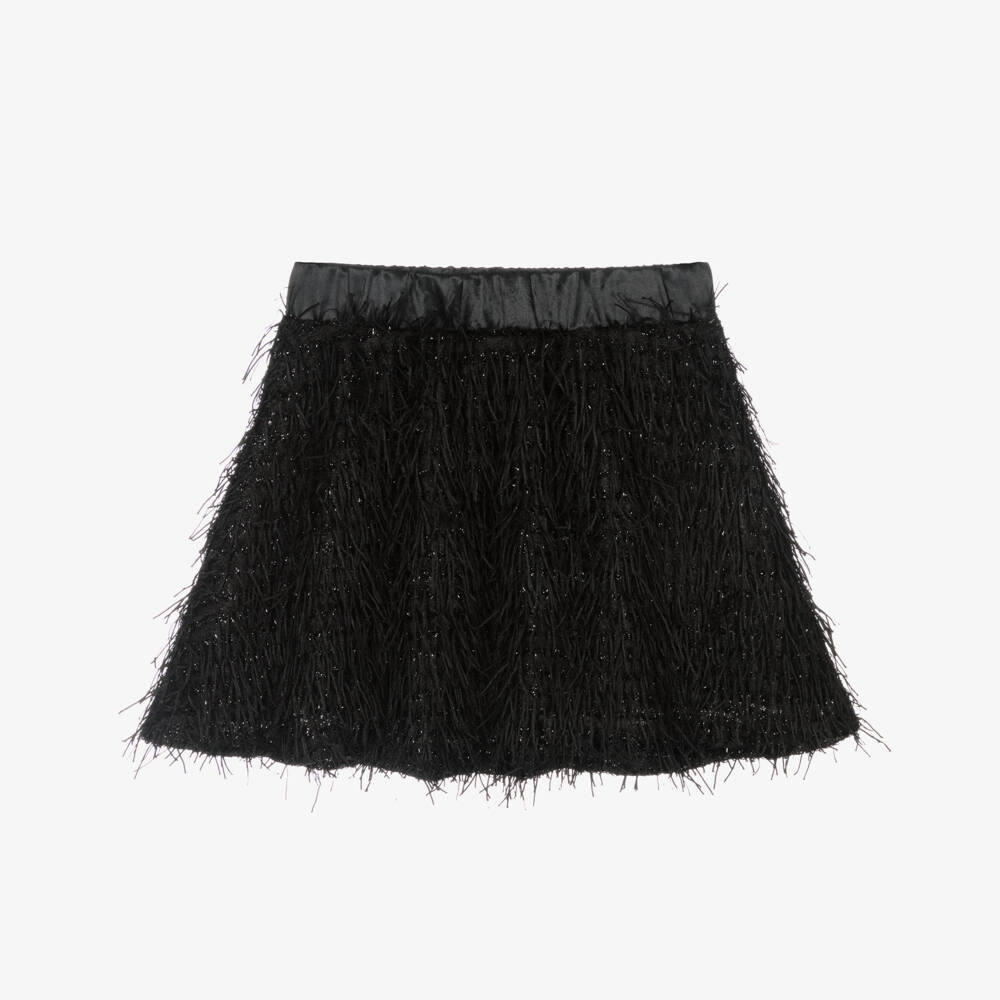 The Tiny Universe-Girls Elegant Ebony Fringe Skirt | Childrensalon Outlet