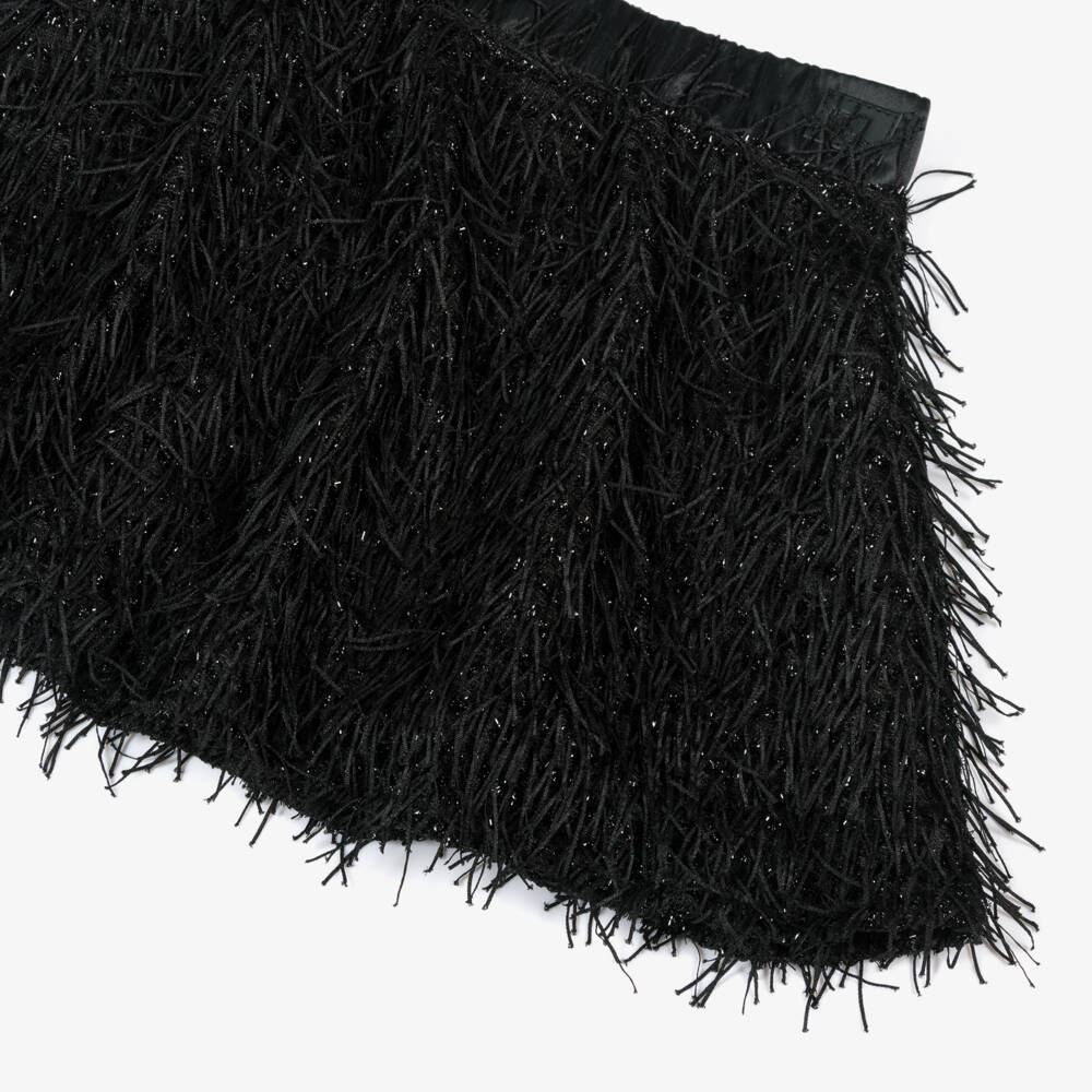 The Tiny Universe-Girls Elegant Ebony Fringe Skirt | Childrensalon Outlet