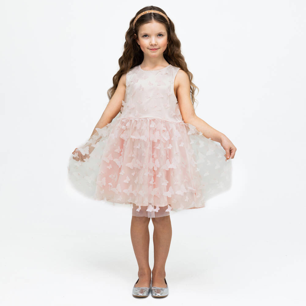 The Tiny Universe-فستان فراشة وردي ساحر للبنات | Childrensalon Outlet