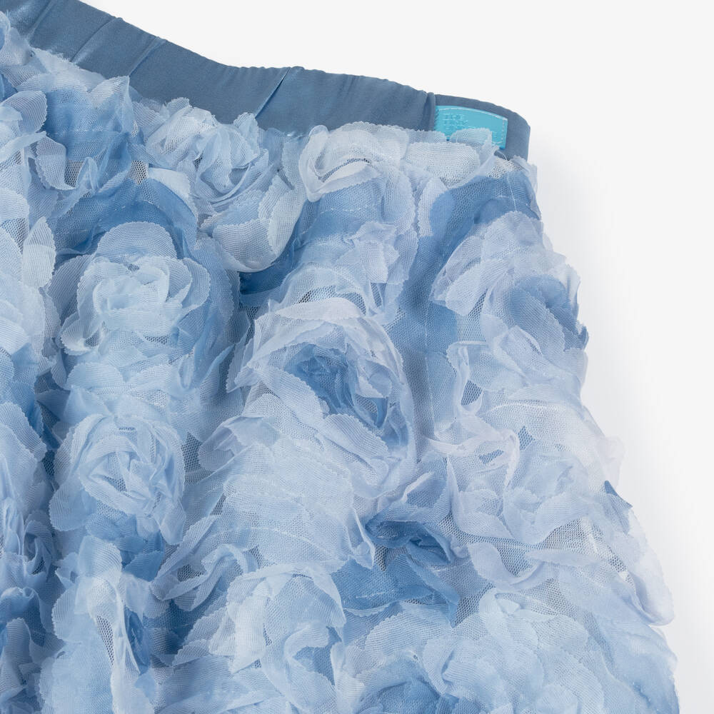 The Tiny Universe-Girls Floral Blue Tulle Skirt | Childrensalon Outlet