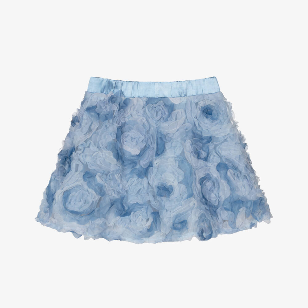 The Tiny Universe-Girls Floral Blue Tulle Skirt | Childrensalon Outlet