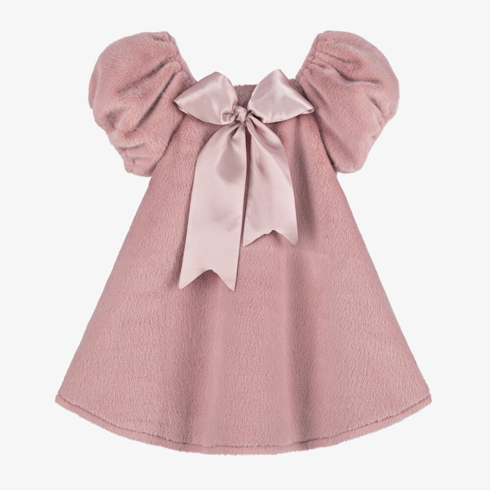 The Tiny Universe-فستان فرو صناعي لون زهري | Childrensalon Outlet