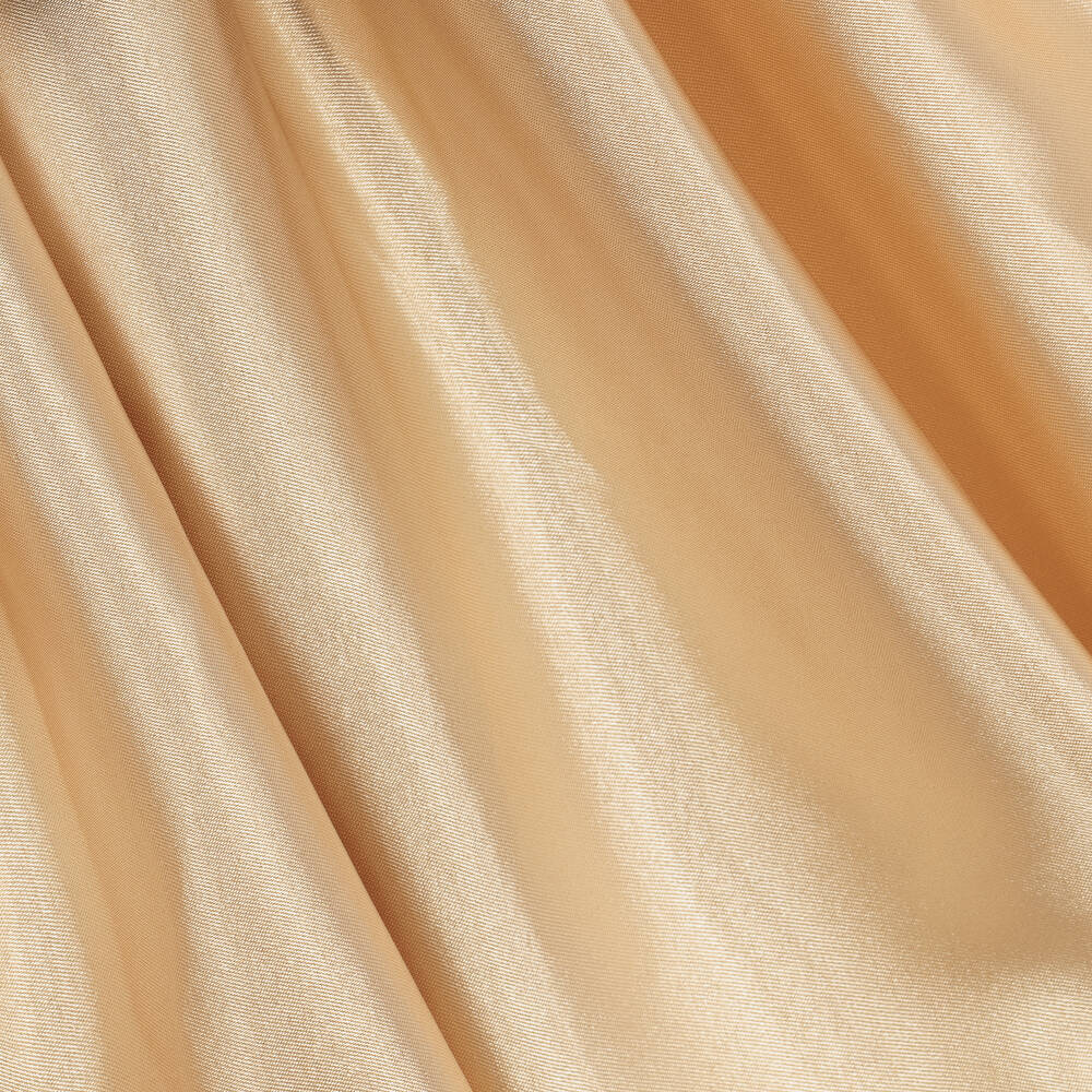 The Tiny Universe-Girls Gold Satin Bow Dress | Childrensalon Outlet