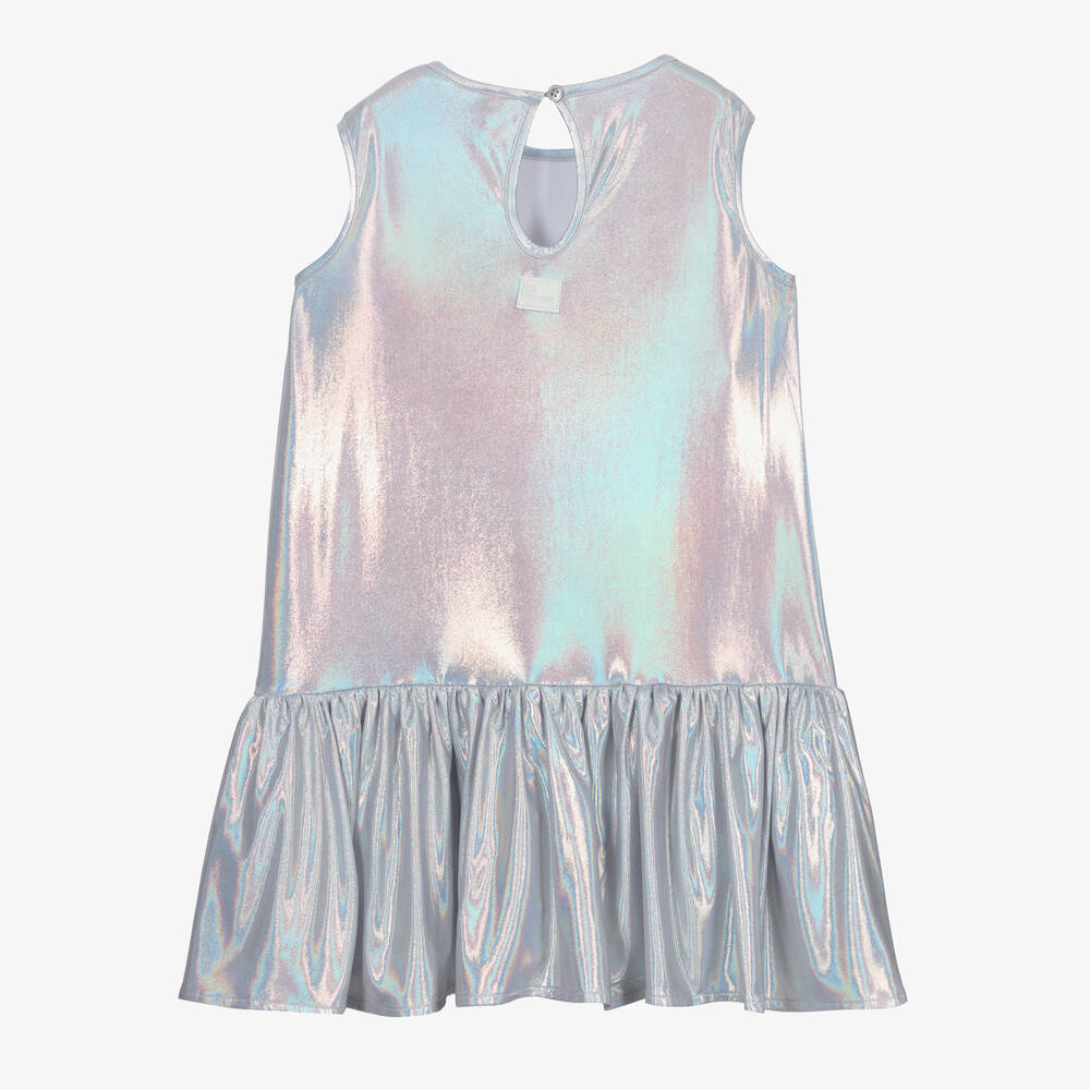 The Tiny Universe-Girls Iridescent Silver Sleeveless Dress | Childrensalon Outlet