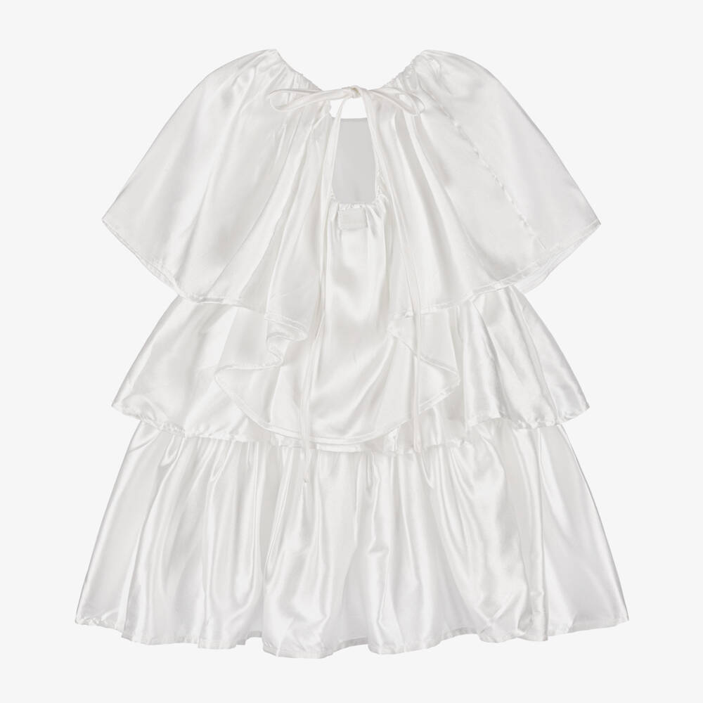 The Tiny Universe-Girls Ivory Satin Cascade Dress | Childrensalon Outlet