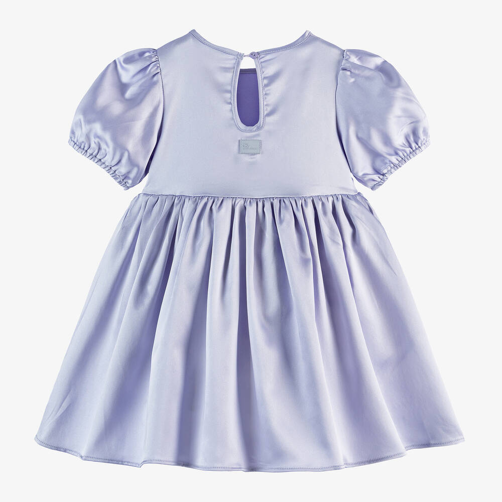 The Tiny Universe-Girls Lilac Purple Satin Dress | Childrensalon Outlet