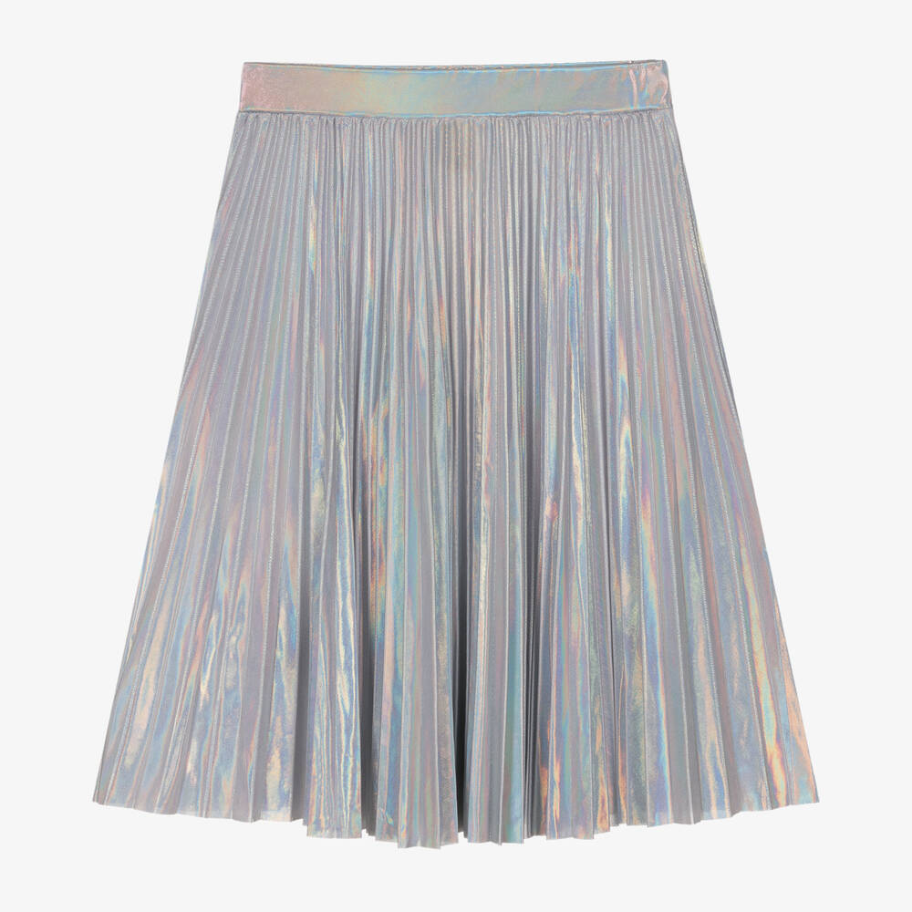 The Tiny Universe-Girls Metallic Silver Pleated Skirt  | Childrensalon Outlet