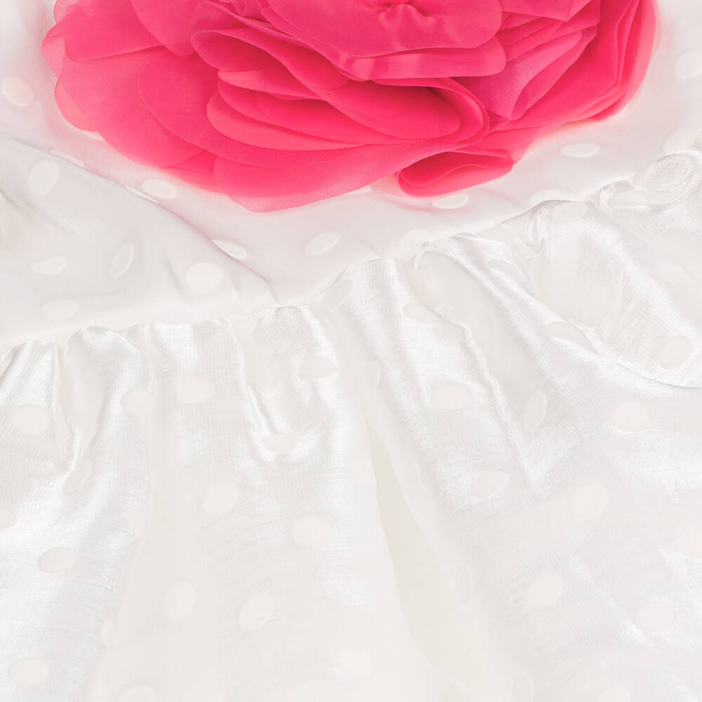 The Tiny Universe-Girls Organza Dress with Pink Bloom | Childrensalon Outlet